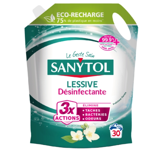 Lessive Liquide Recharge Désinfectante Fraîcheur Florale SANYTOL