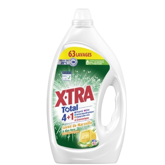 Lessive liquide Savon de Marseille et Aloe Vera X-TRA