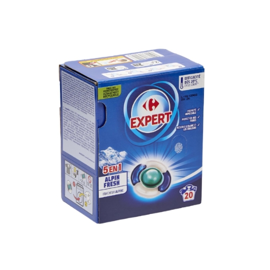 Lessive capsules 5en1 Fraîcheur alpine CARREFOUR EXPERT