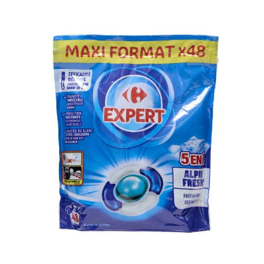 Capsules de lessive 5en1, parfum frais et efficacité dès 20°C CARREFOUR EXPERT