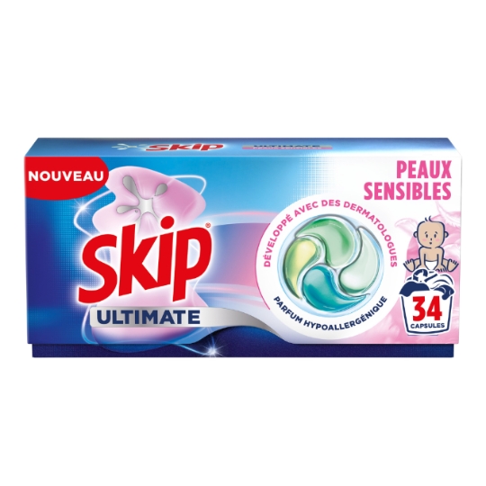 Lessive Capsules Peaux Sensibles Hypoallergénique Ultimate SKIP
