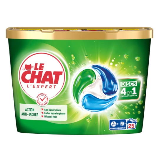 Lessive capsules 4en1 Discs Anti-taches LE CHAT