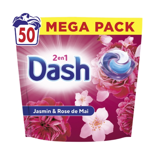 Lessive Capsules  2en1 Jasmin & Rose de Mai  DASH