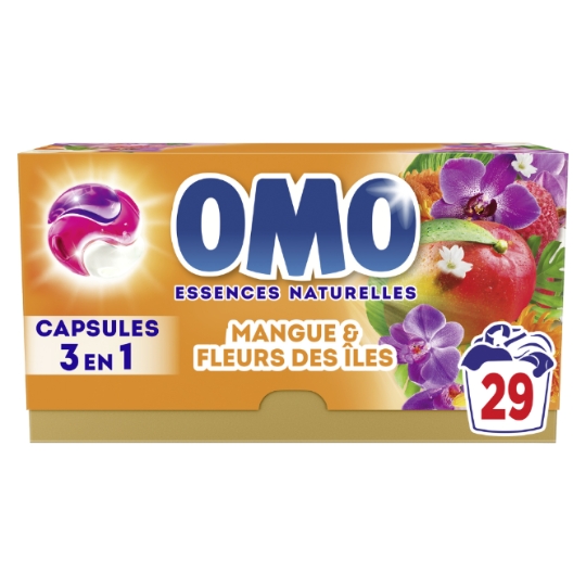 Lessive capsules 3en1 Mangue Fleurs des îles OMO