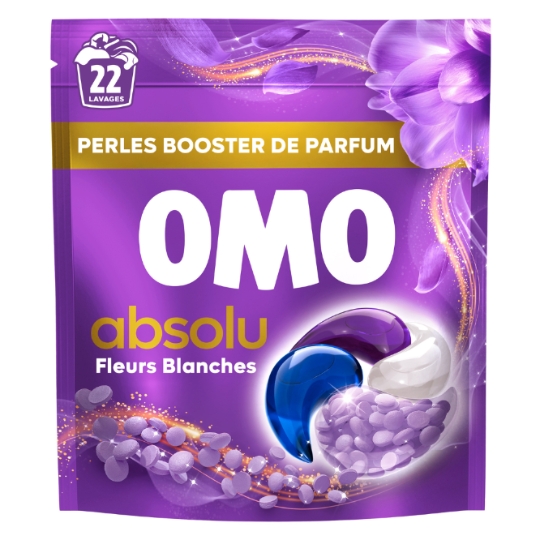 Lessive capsules Absolu Fleurs Blanches Bois de Cèdre OMO