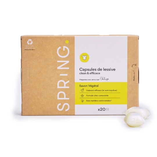 Lessive en Capsules Clean & Efficace au Savon Végétal SPRING