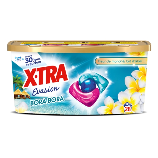 Lessive Capsules Fleur de Monoï & Lait d'Aloé Evasion Bora Bora X-TRA
