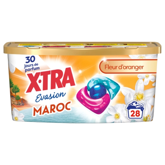 Lessive en Capsules Évasion Maroc Fleur d'Oranger X-TRA