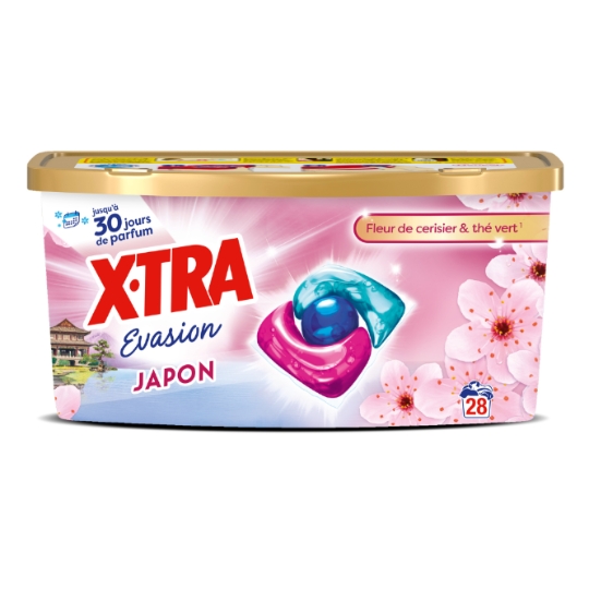 Lessive Capsules Fleur de Cerisier & Thé Vert Evasion Japon X-TRA