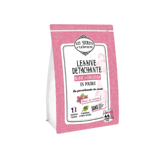 Lessive En poudre Détachante Blanc & Couleurs Fleur De Cerisier LES SECRETS DE LEONTINE