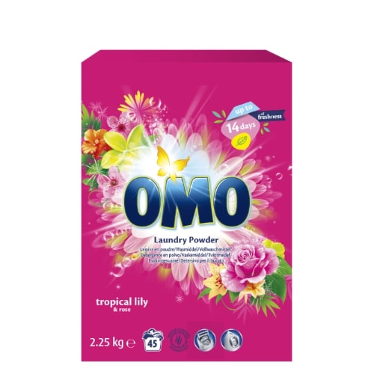 Lessive en poudre Tropical lily & Rose OMO