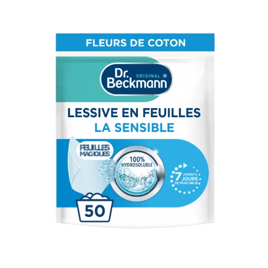 Lessive en feuille Peaux sensibles Fleurs de Coton DR BECKMANN