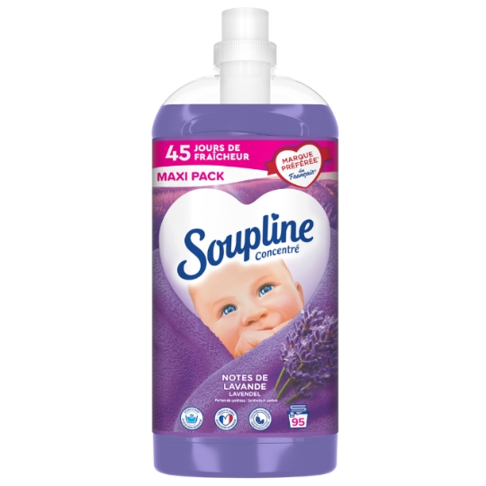 Adoucissant Concentré 45 Jours de Fraîcheur Notes de Lavande 95 Lavages SOUPLINE