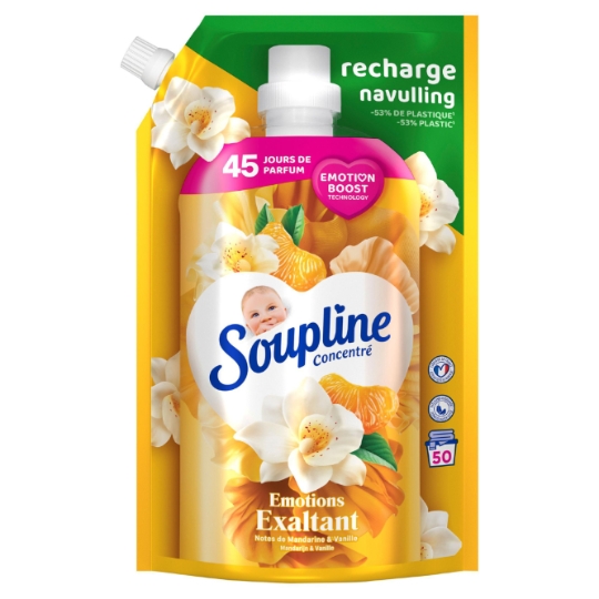 Adoucissant Recharge Concentré Emotions Exaltant Notes de Mandarine et Vanille SOUPLINE