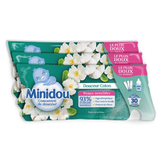 Adoucissant Douceur Coton Peaux Sensibles Hypoallergénique MINIDOU