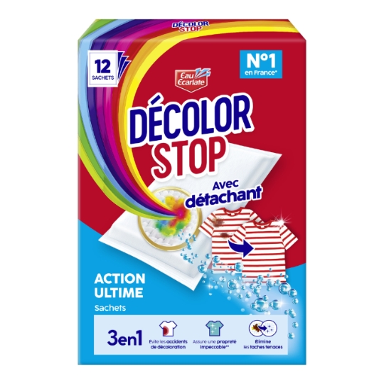 Sachets Anti-décoloration 3en1 avec Détachant Action Ultime DECOLOR STOP