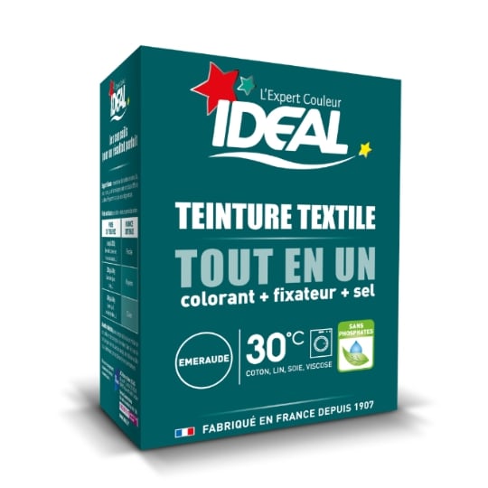 Teinture Textile Tout en Un Emeraude IDEAL