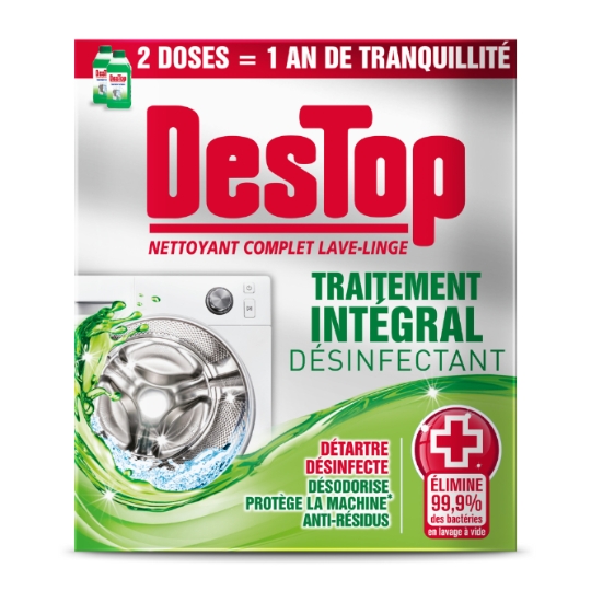 Détartrant Nettoyant Complet Lave-Linge Désinfectant x2 DESTOP