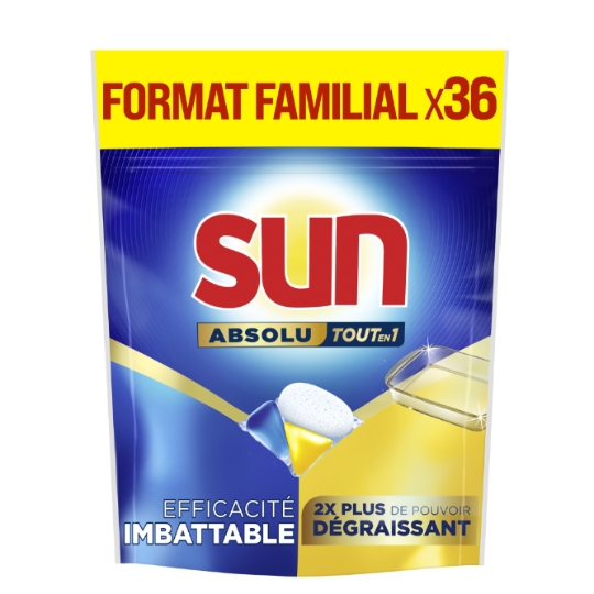 Lave-Vaisselle Capsules  Absolu Tout en 1 Dégraissant  SUN