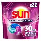 Capsules pour Lave-vaisselle Tout en 1 - Cycle Court SUN