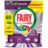 Capsules lave-vaisselle Tout en 1 Platinum Plus 30 Minutes Miracle Citron Anti-terne FAIRY
