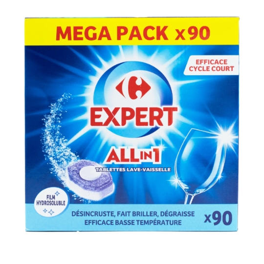 Tablettes lave-vaisselle Tout en 1 Efficace Cycle Court CARREFOUR EXPERT
