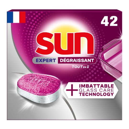 Tablettes lave-vaisselle Tout en 1 Anti-tâches Expert Dégraissant SUN