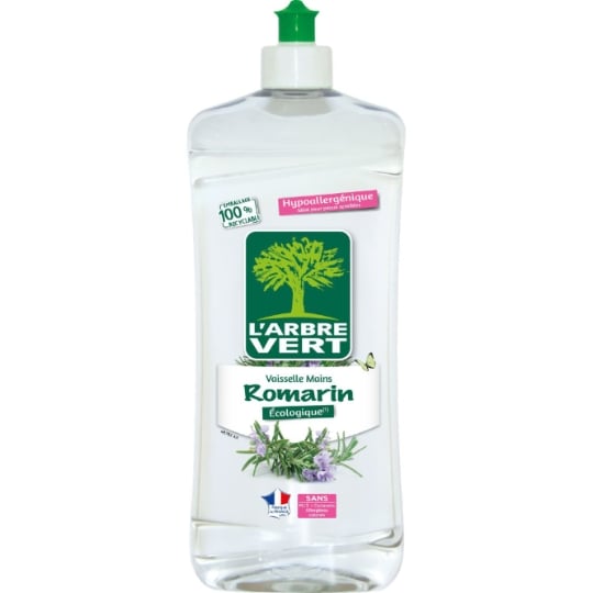 Liquide vaisselle Romarin Hypoallergénique Ecolabel  L'ARBRE VERT