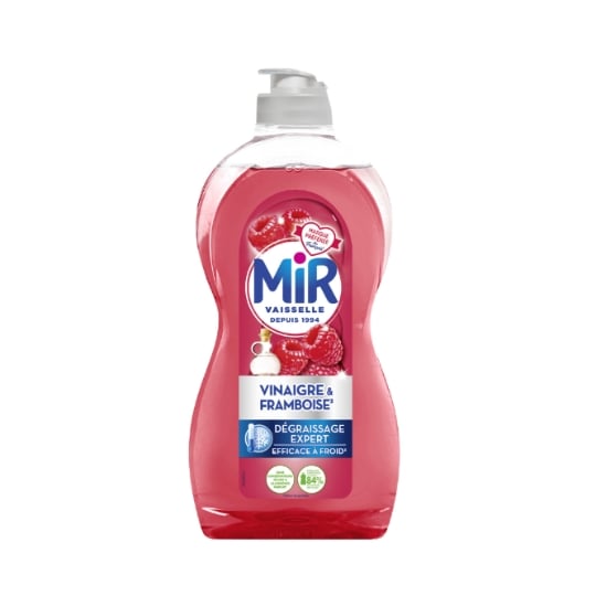 Liquide vaisselle Vinaigre Framboise Dégraissage Expert à Froid MIR