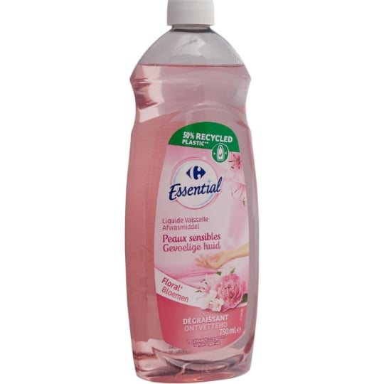 Liquide vaisselle Floral Peau Sensible Dégraissant Douceur Mains CARREFOUR ESSENTIAL