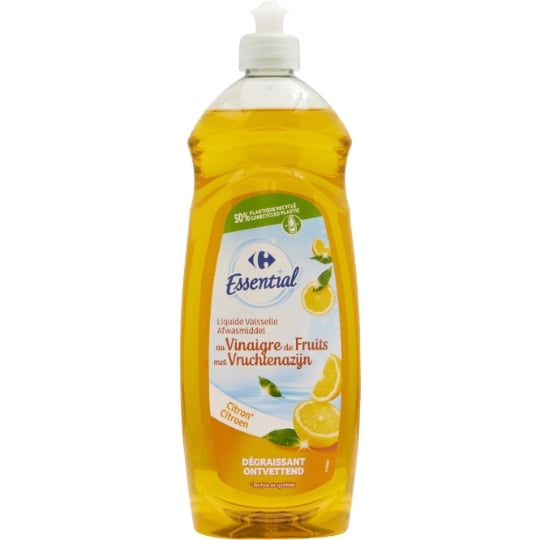 Liquide vaisselle Citron Dégraissant Vinaigre de Fruits CARREFOUR ESSENTIAL