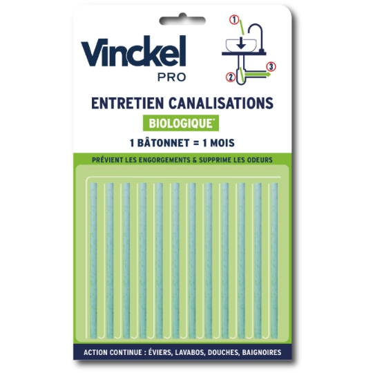 Bâtonnet entretien canalisation Biologique VINCKEL