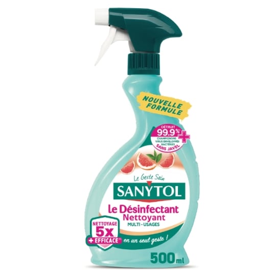 Nettoyant Ménager Multi-Usages Désinfectant Pamplemousse Citronnelle SANYTOL