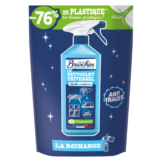 Nettoyant Recharge Universel Multi-Surfaces Anti-Traces JACQUES BRIOCHIN