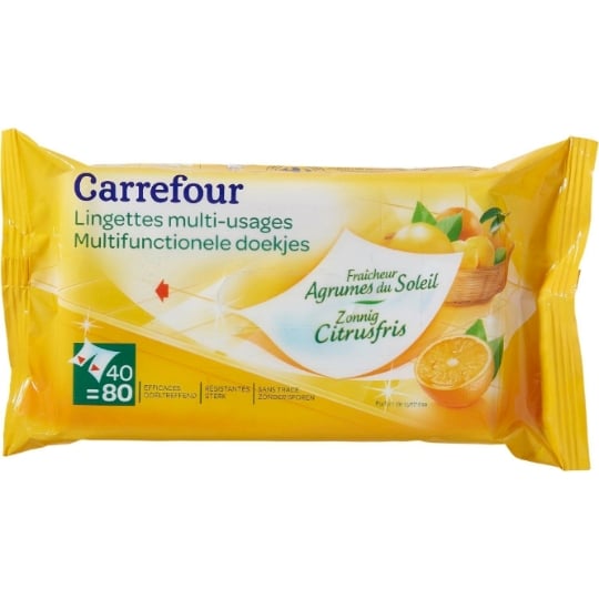 Lingettes Multi-Usages Agrumes CARREFOUR