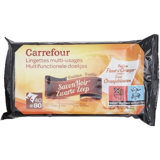 Lingettes Multi-Usages Savon Noir CARREFOUR