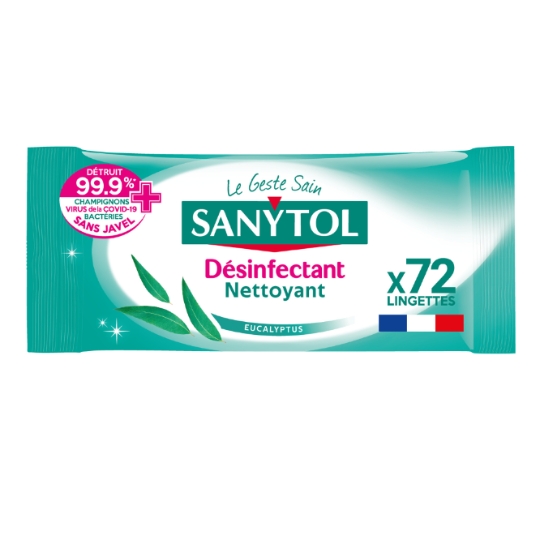 Lingettes Désinfectantes Multi-usages Eucalyptus SANYTOL