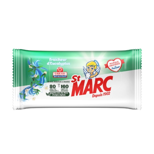 Lingettes Nettoyantes Fraîcheur Eucalyptus SAINT MARC