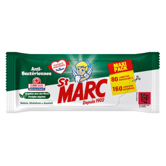 Lingettes Désinfectantes Antibactériennes ST MARC