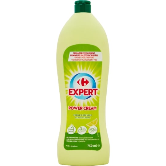 Crème récurante Dégraissant Nettoie Sans Rayer Particules Nettoyantes Citron CARREFOUR EXPERT