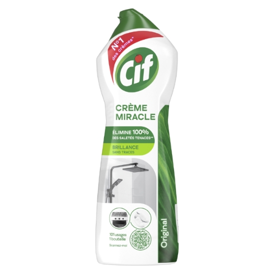 Nettoyant Ménager Crème Miracle Brillance Sans Traces Original CIF
