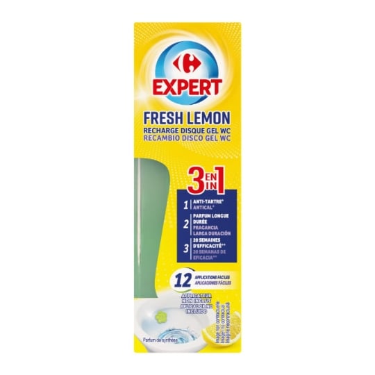 Gel WC Disque Gel 3 en 1 Anti-Tartre Parfum Longue Durée CARREFOUR EXPERT