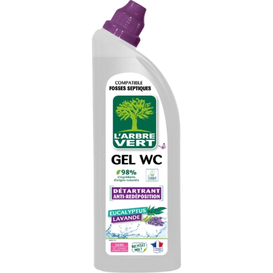 Gel WC Détartrant Anti-redéposition Eucalyptus Lavande Compatible Fosses Septiques L'ARBRE VERT