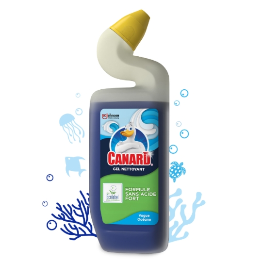 Gel Action Intense, Nettoyant et Désinfectant pour Toilettes parfum Marine CANARD WC