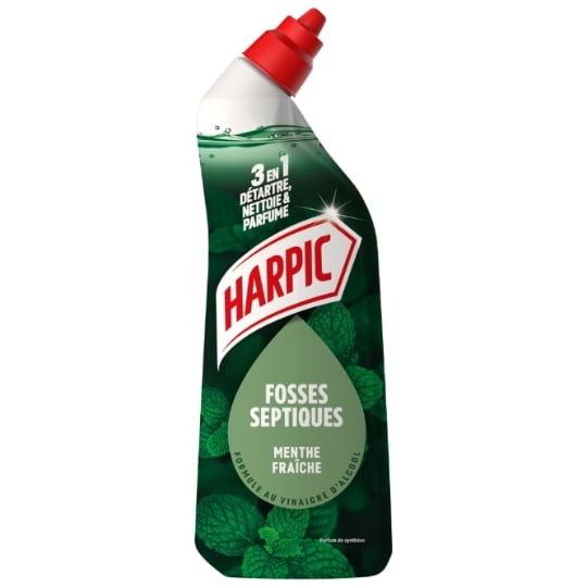 Gel WC Fosses Septiques Nettoie et Parfume Menthe Fraîche HARPIC