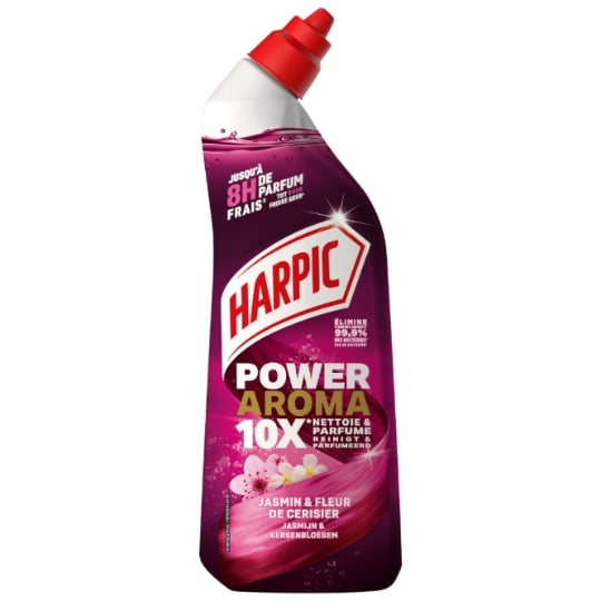 Gel WC Désinfectant Power Aroma Jasmin et Fleur de Cerisier Nettoie et Parfume HARPIC