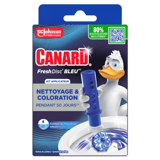 Bloc WC Fresh Disc Bleu Kit Applicateur Nettoyage & Coloration CANARD WC
