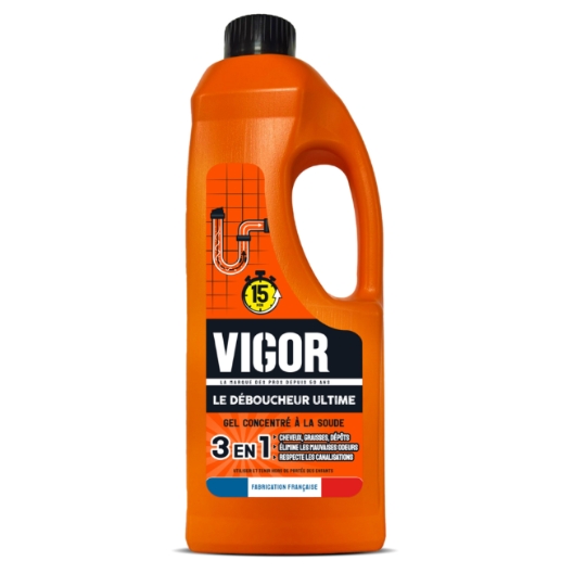 Déboucheur Gel Concentré à la Soude 3en1 VIGOR