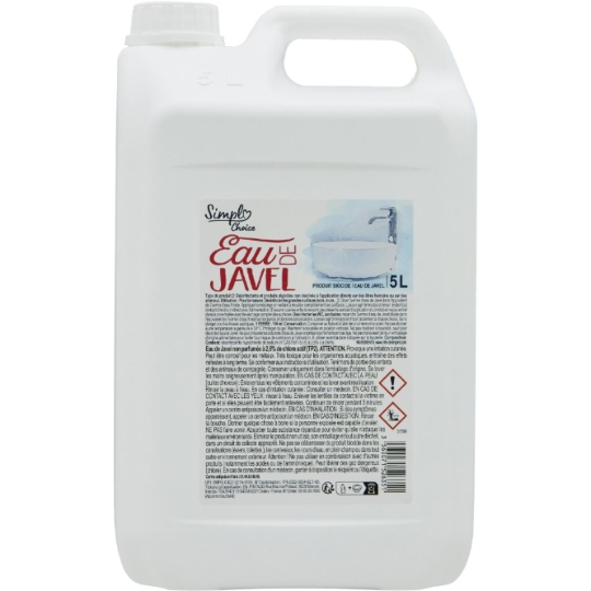 Eau de Javel Non Parfumée Désinfectante Pour Surfaces Et Sanitaires SIMPLY CHOICE