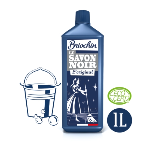 Nettoyant Savon Noir à l'huile de lin, certifié ECOCERT BRIOCHIN